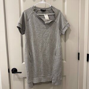 NWT BCBG Max Azria Isabella Sweatshirt Tunic Dress Grey S Zipper Retail $138
